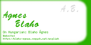 agnes blaho business card